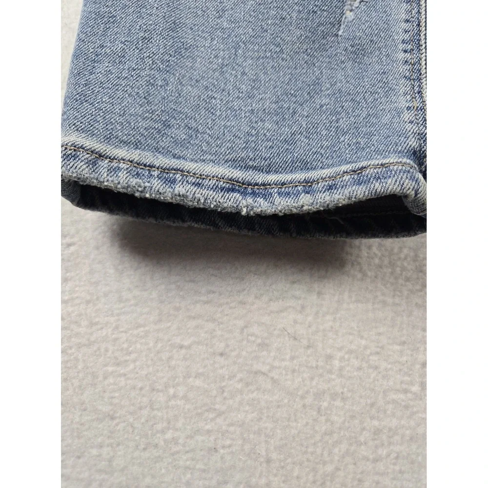 American Eagle Curvy Mom Jeans Size 12 Distressed High Waisted Stretch Denim